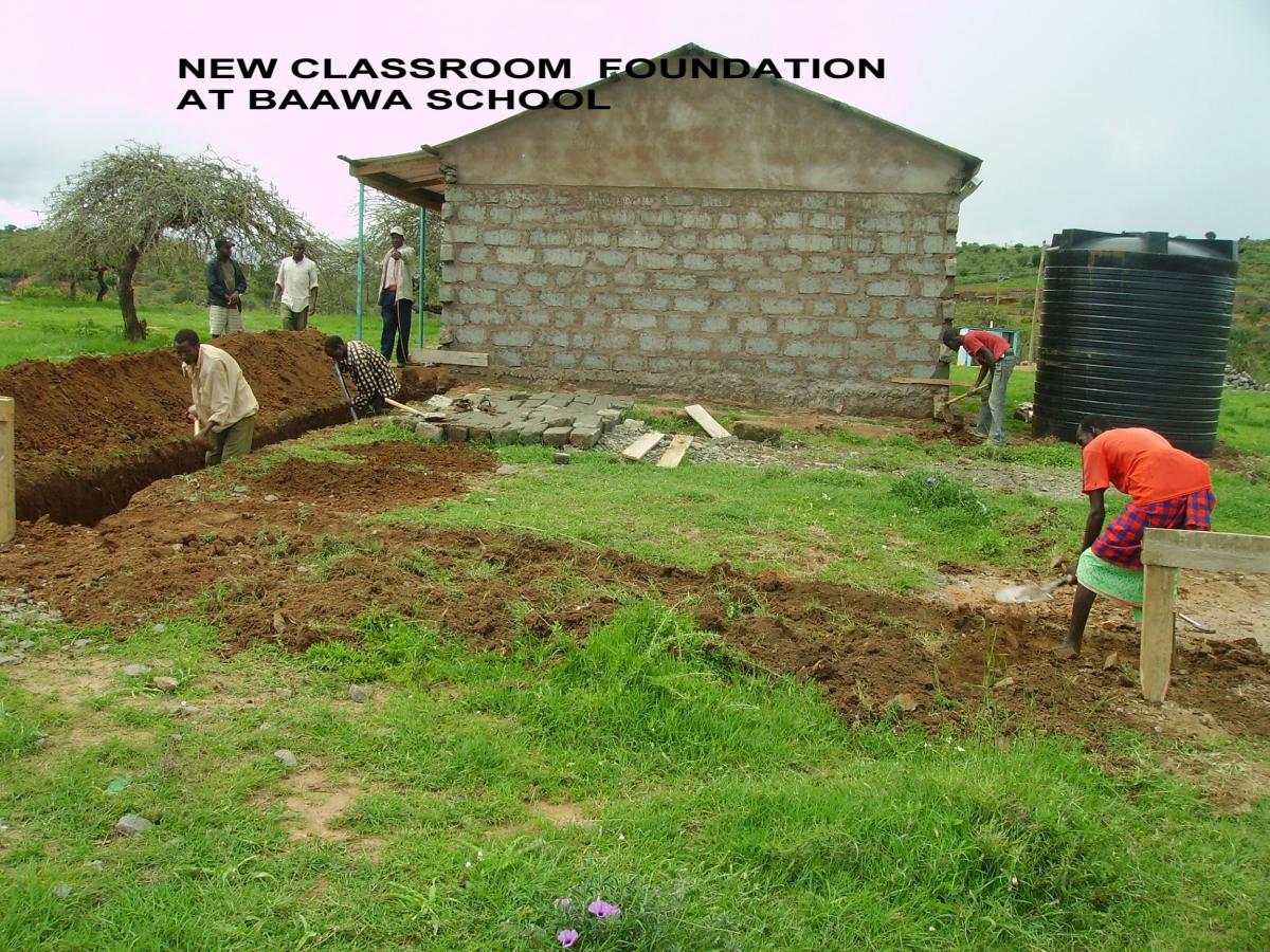 Fundament für neuen Klassenraum