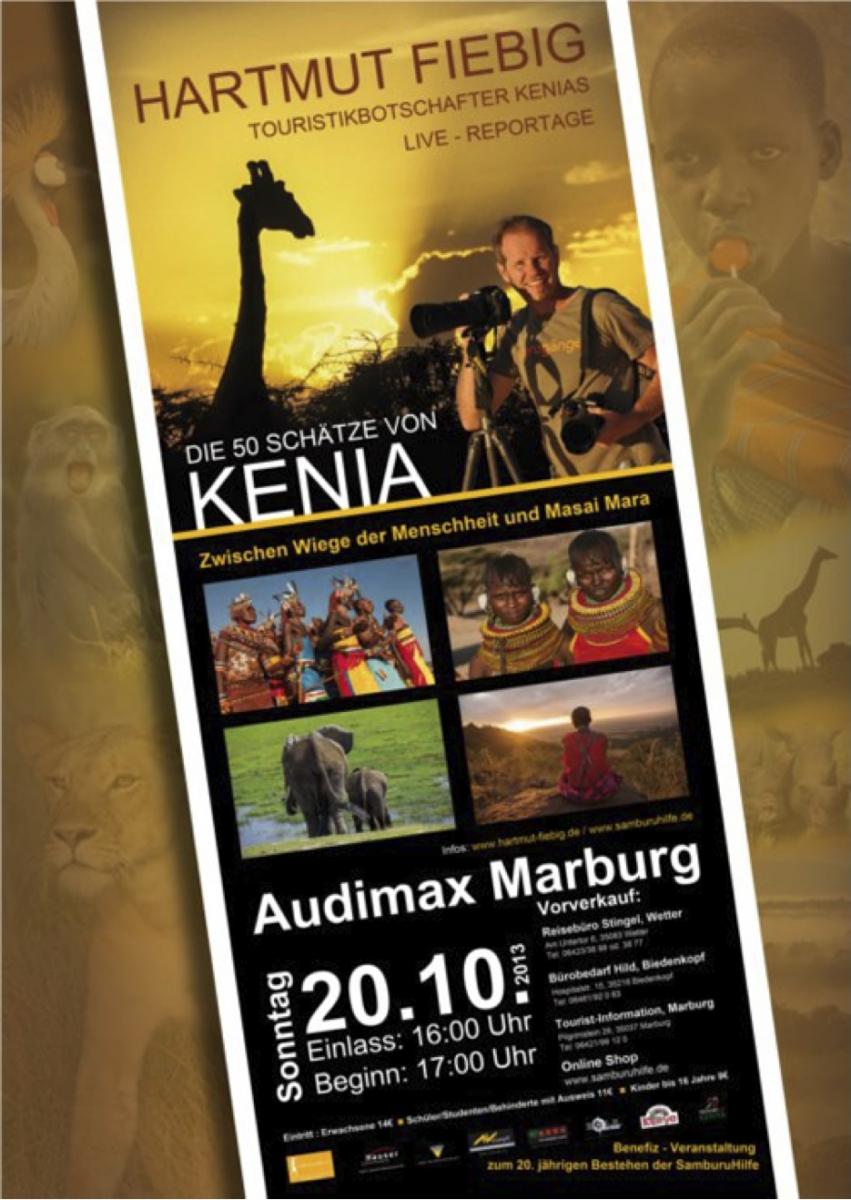 Lichtbildshow zugunsten der Samburuhilfe am Sonntag, den 20. Oktober im Audimax in Marburg